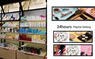 LCD Stretched strip displays for shops