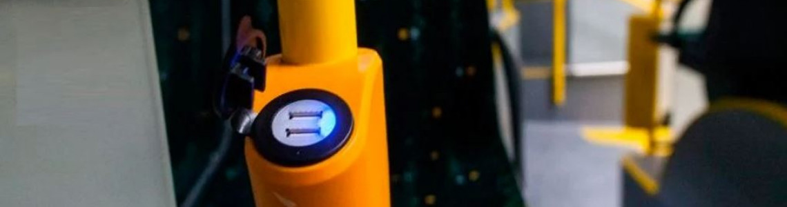 Handrail USB chargers for city transport