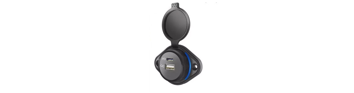 Overhead USB chargers for transport