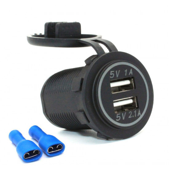 USB Charger for public transport with 2 USB 3.1A DEKART TUC-0201-BK