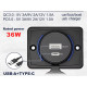 Overhead USB charger for passenger transport USB Type-A + Type-C PD QC3.0 TUC-1104-BK